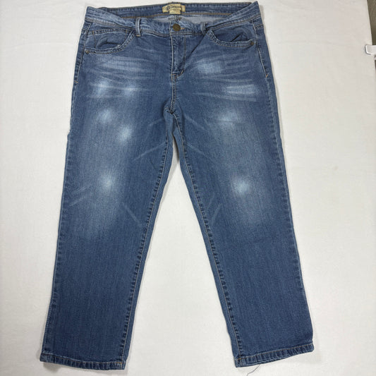 Democracy Women’s Jeans Size 14 Blue Straight Leg Faded Wash Stretch Denim Pants