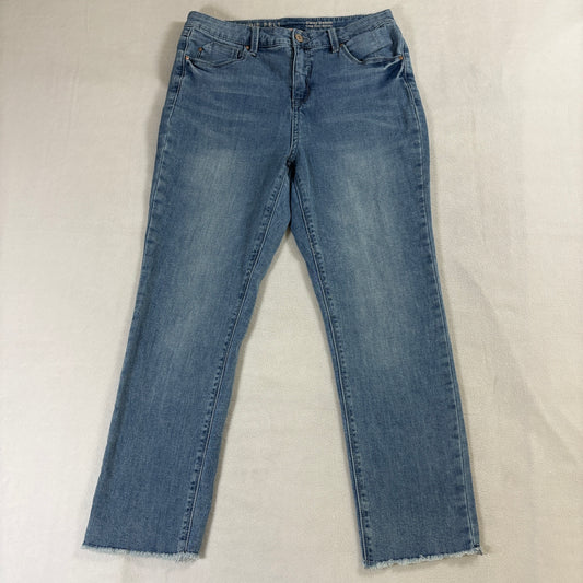 Crop Easy Skinny Jeans Laurie Felt Tag 10 Fits Like 30 X 25 Blue Stretch Raw Hem