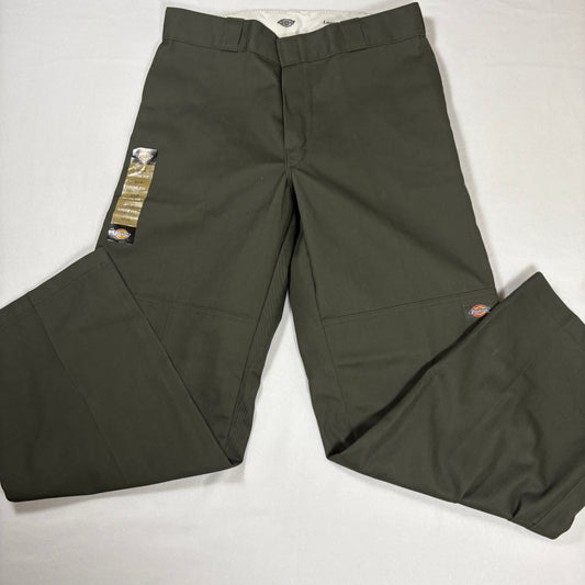 Dickies Men’s Loose Fit Work Pants 32x30 Green Twill Straight Leg Double Knee