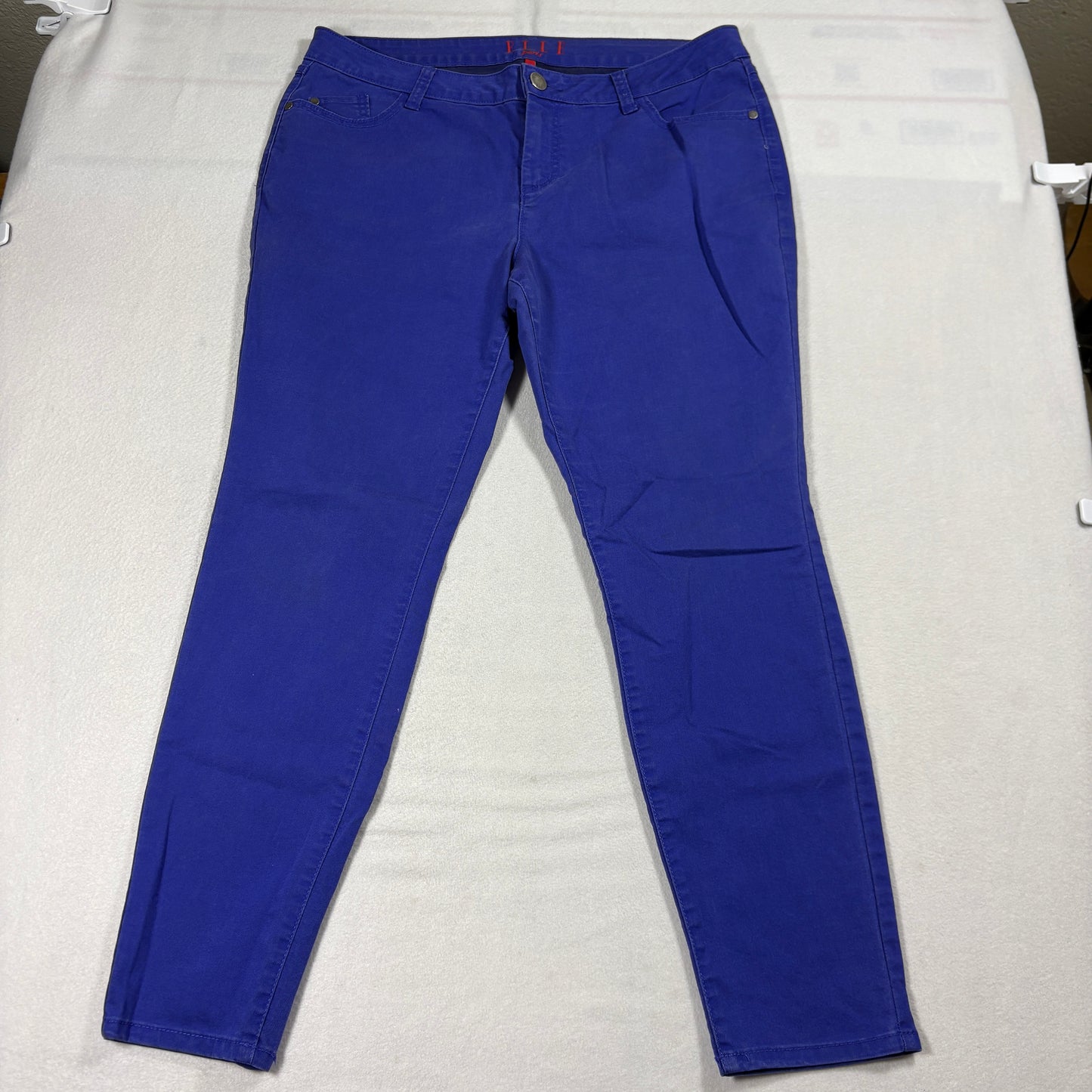 Womens Skinny Pants 16 Bright Blue Stretch Casual Vibrant Color Streetwear
