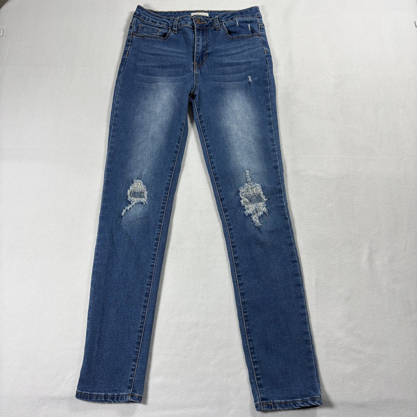 Copper Key Jeans Womens 15 Skinny Distressed Blue Denim Stretch Y2K Trendy Fit NY