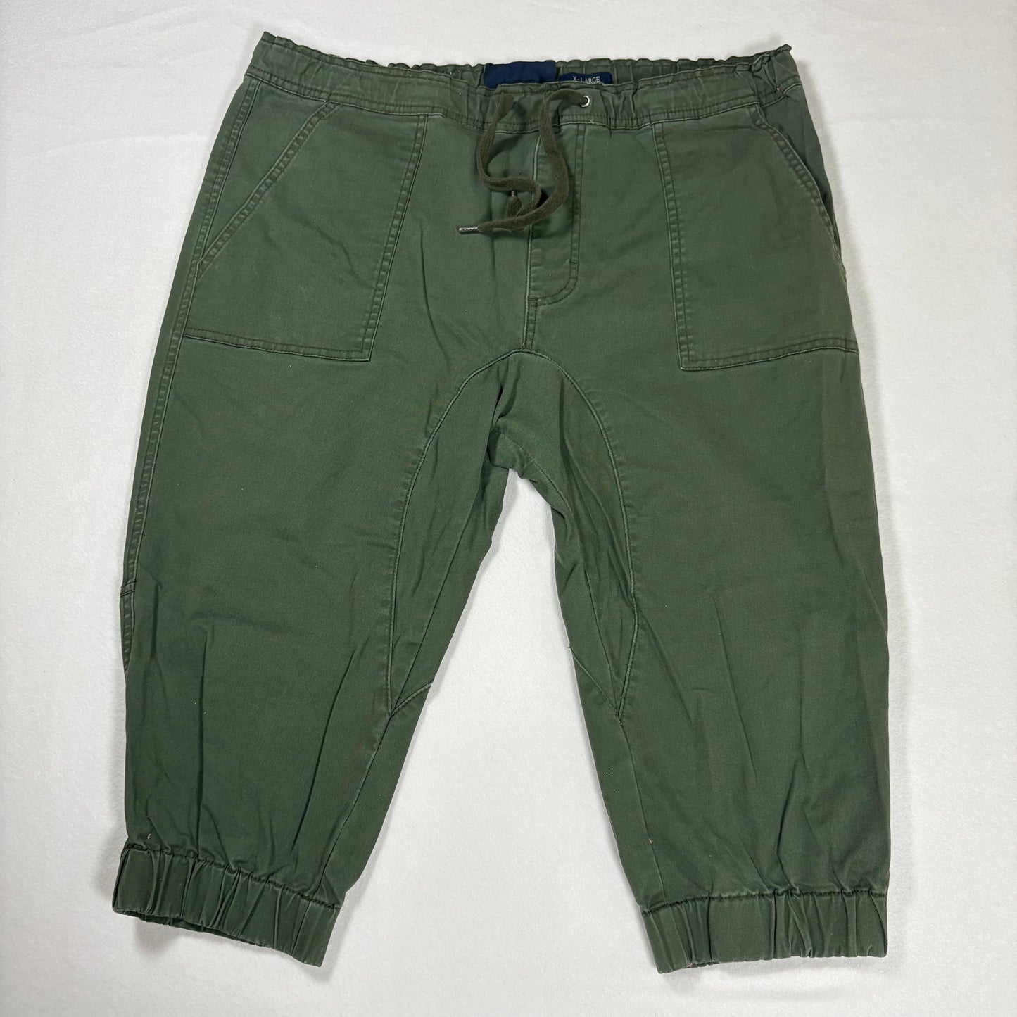 American Eagle Men’s Jogger Pants XL Green Drawstring Waist Casual Cotton Blend