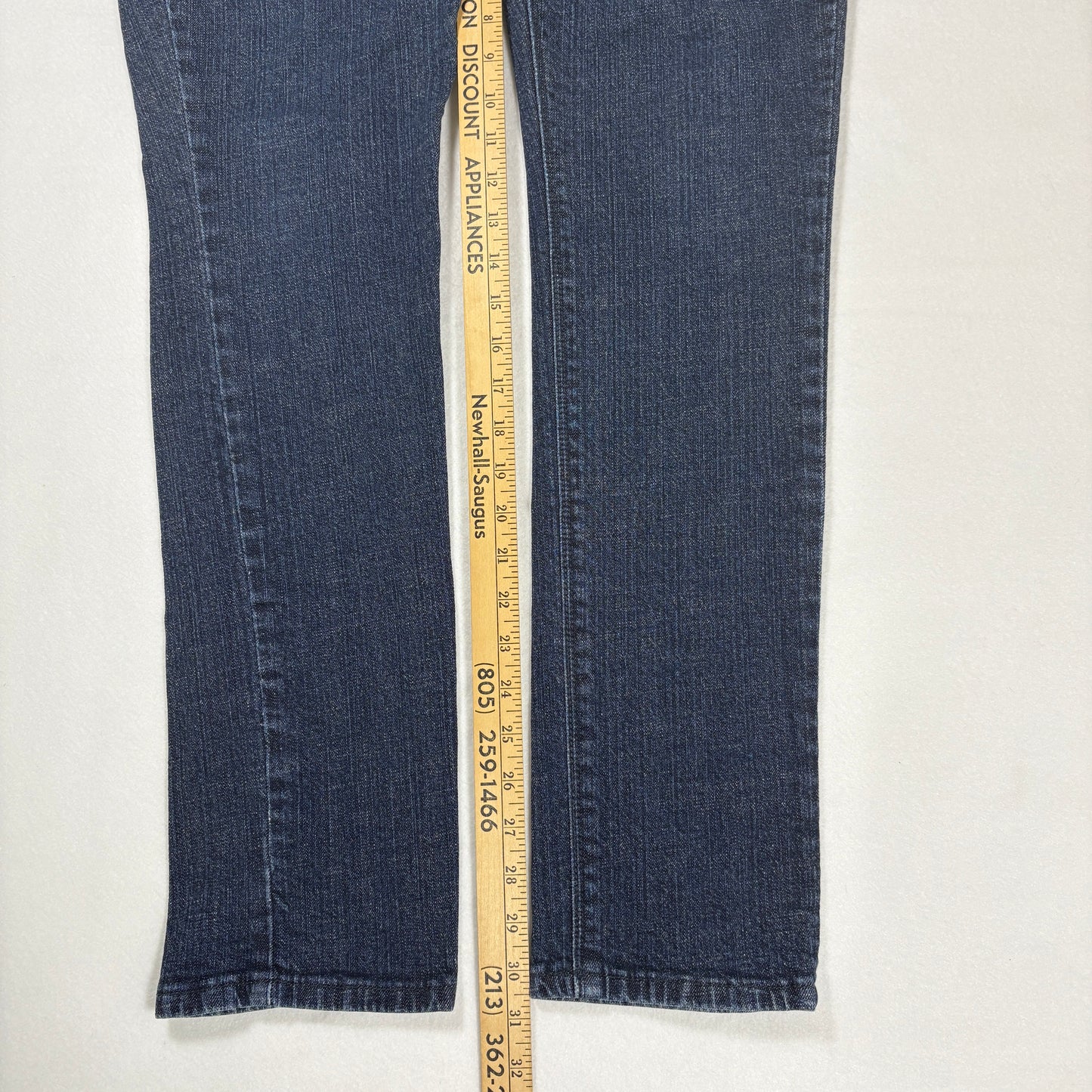 Express Jeans Women’s Size 14 Dark Wash Denim Stretch Straight Leg Mid Rise
