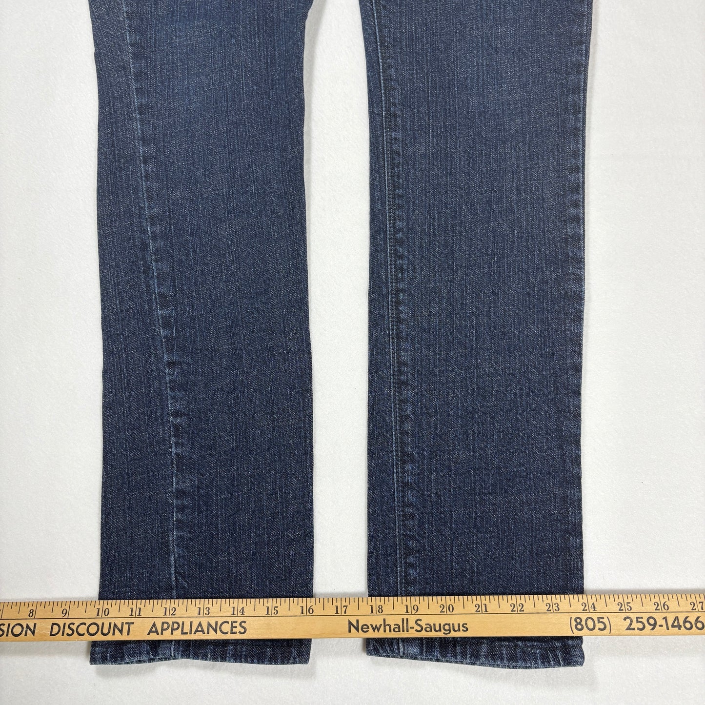 Express Jeans Women’s Size 14 Dark Wash Denim Stretch Straight Leg Mid Rise