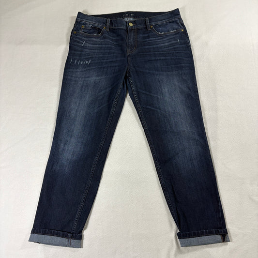 Slim Straight Jeans Dark Wash Stretch Level 99 31 Fits Like 34 X 25 Cuffed Hem