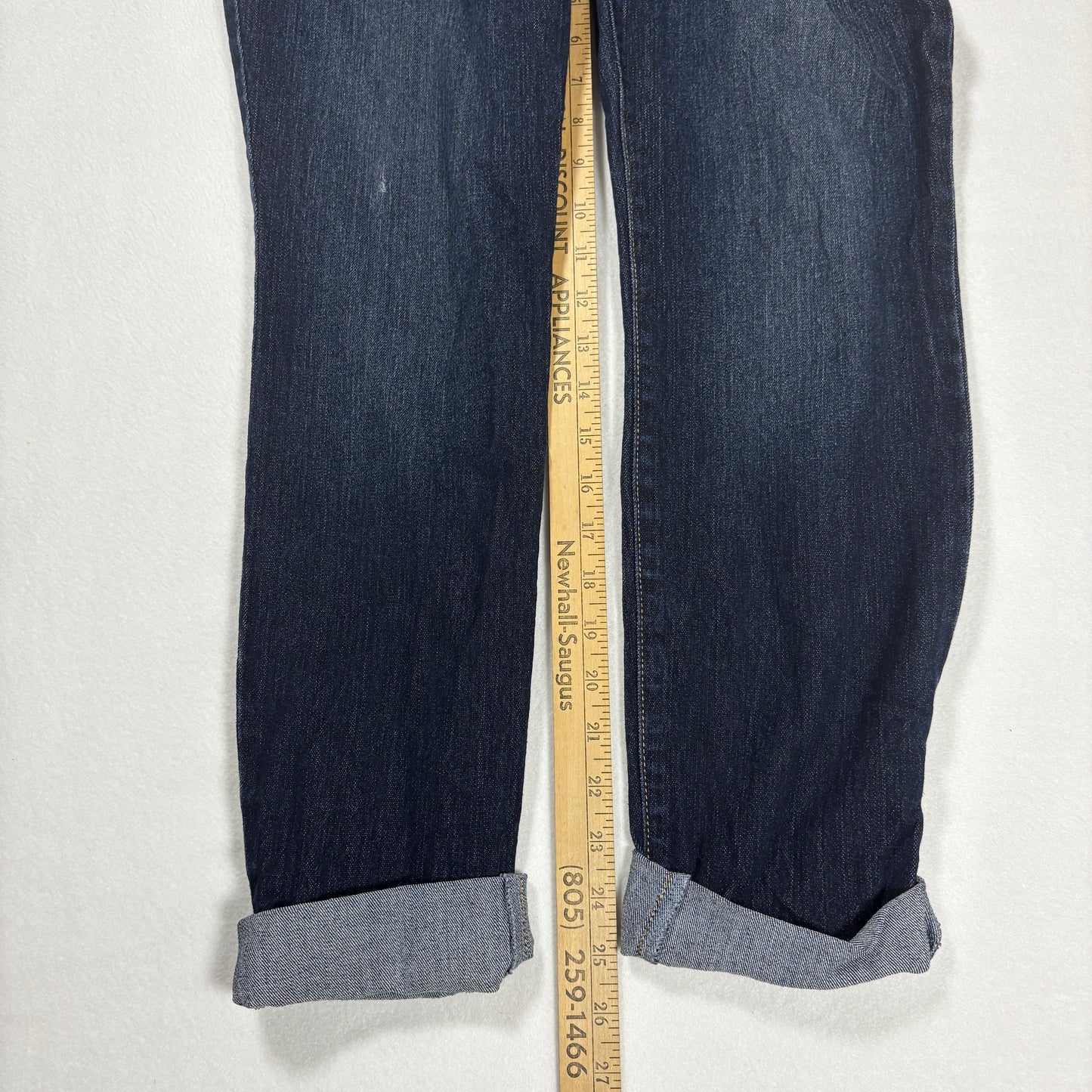 S & Co. Women’s Jeans Size 14 Dark Wash Skinny Low Rise Stretch Denim Cuffed Hem