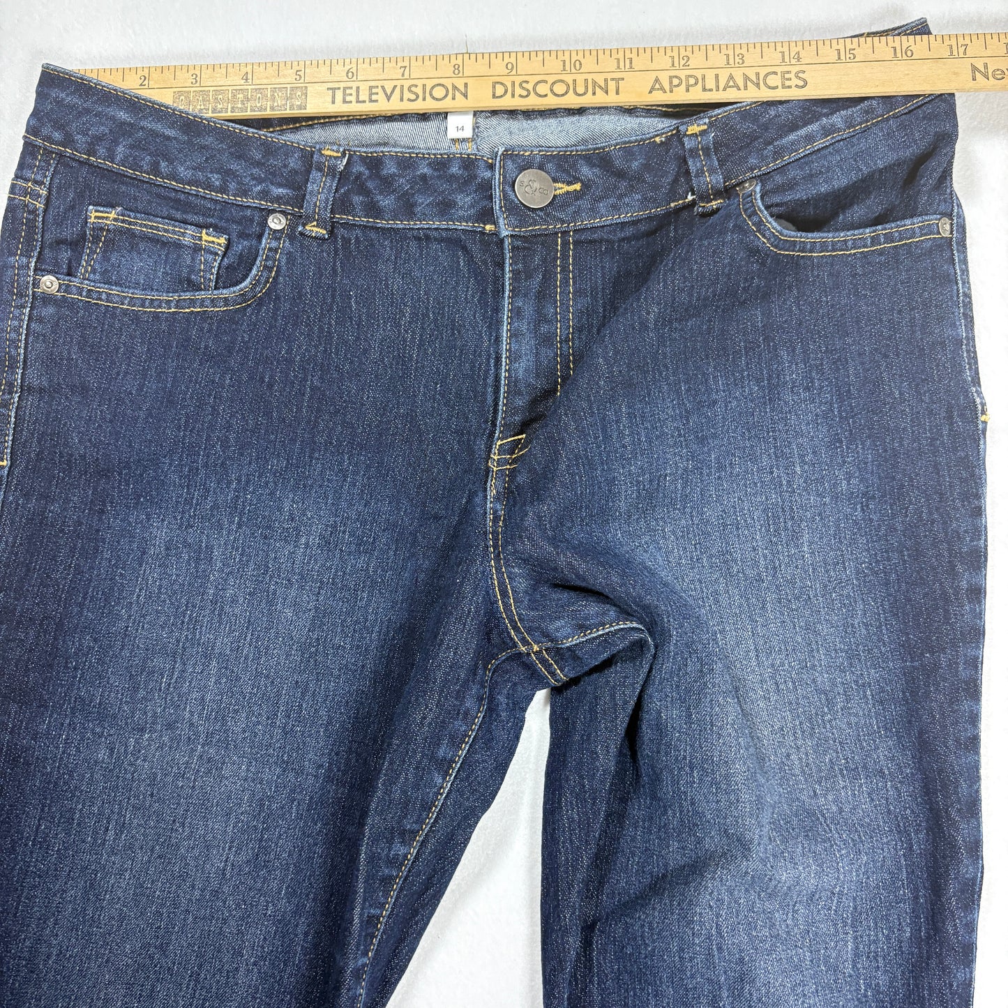 S & Co. Women’s Jeans Size 14 Dark Wash Skinny Low Rise Stretch Denim Cuffed Hem