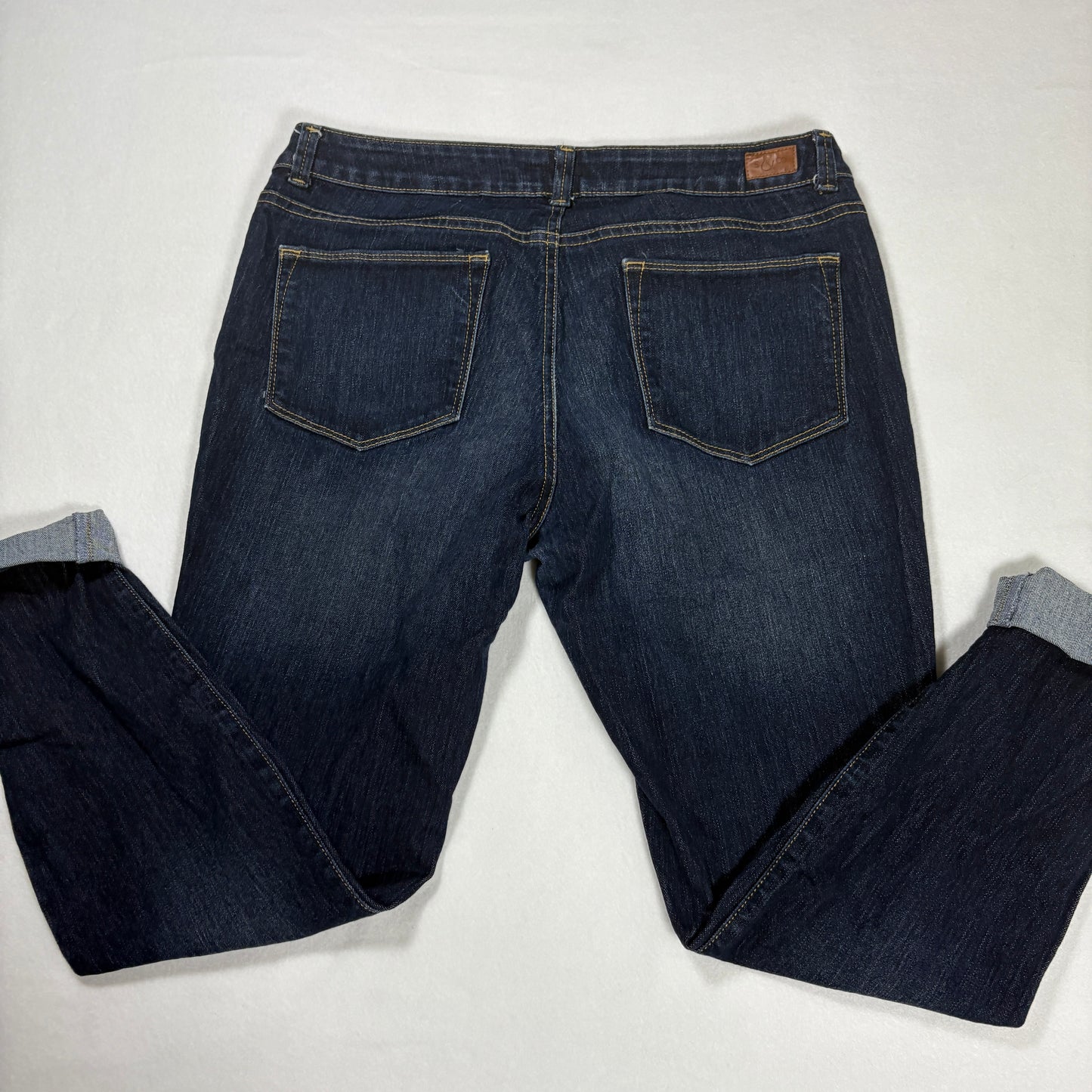 S & Co. Women’s Jeans Size 14 Dark Wash Skinny Low Rise Stretch Denim Cuffed Hem