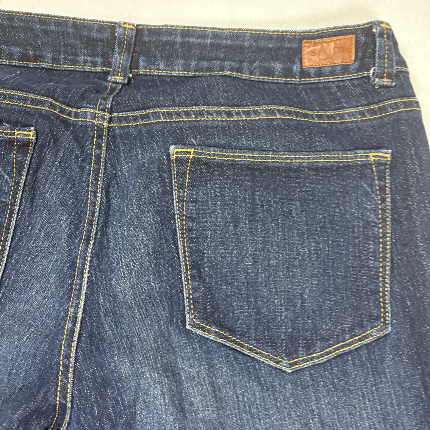 S & Co. Women’s Jeans Size 14 Dark Wash Skinny Low Rise Stretch Denim Cuffed Hem