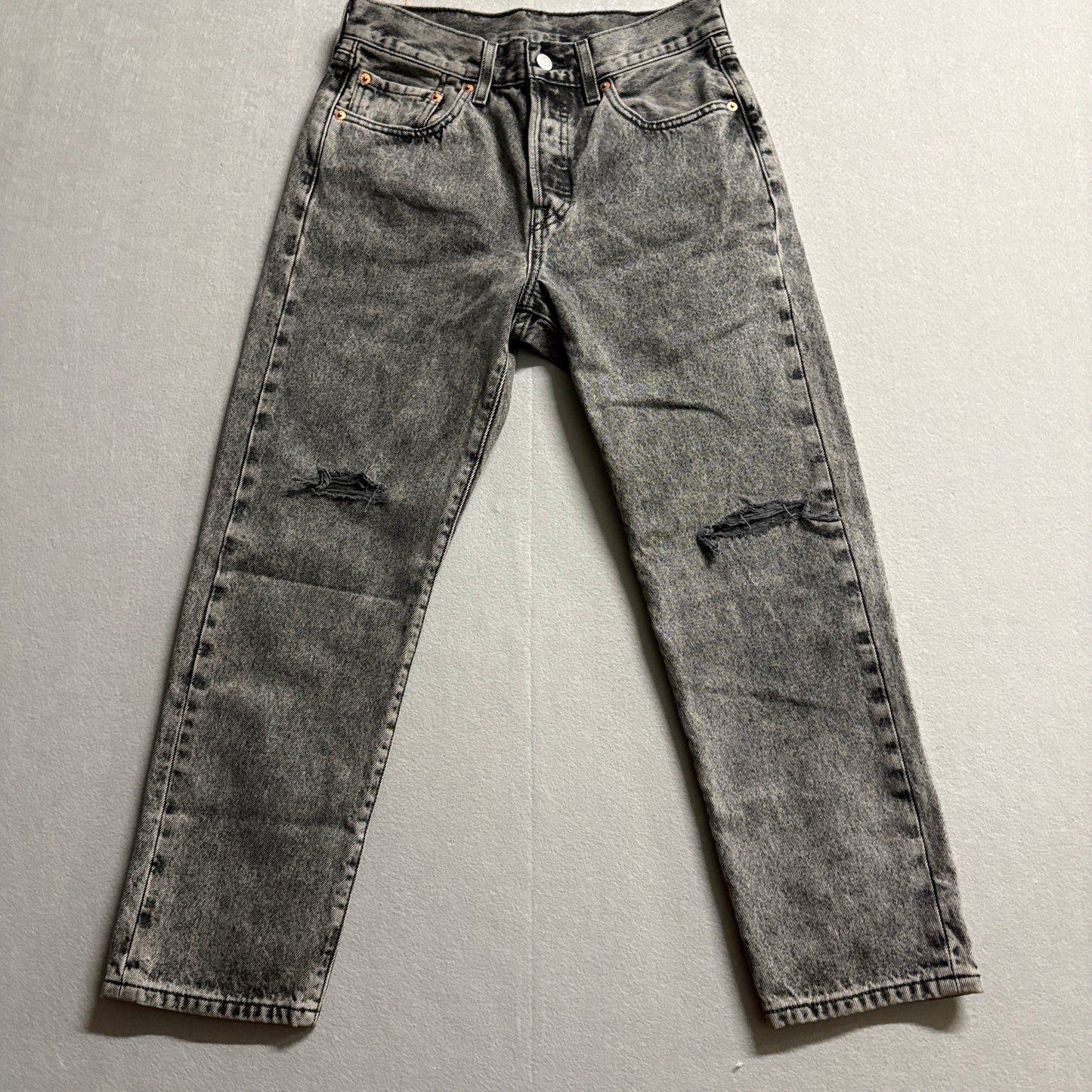 Levis 550 Distressed Black Acid Wash Jeans W27 L26 Mom 28x25 Grunge Y2K Denim