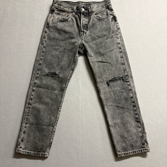 Levis 550 Distressed Black Acid Wash Jeans W27 L26 Mom 28x25 Grunge Y2K Denim