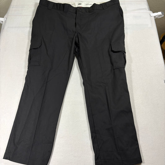 Dickies Flex Cargo Pants Mens 46x30 Black Workwear Utility Straight Fit