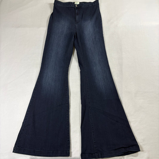 Bell Bottom Flare Jeans Dark Wash Stretch Y2K 13/31 Fits Like 30 X 33 Retro Wide