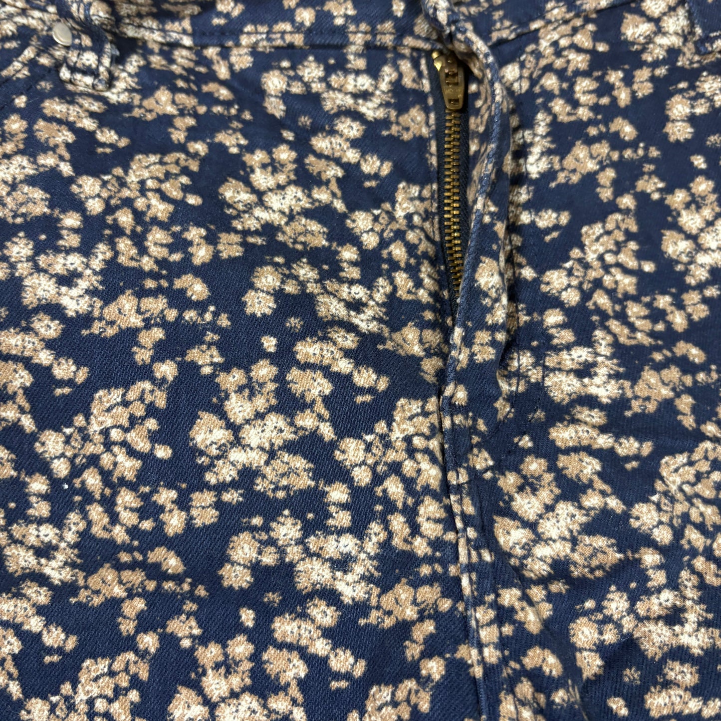 Levi’s Women’s 14M W32 L32 Mid Rise Skinny Jeans Blue Floral Print Stretch Denim