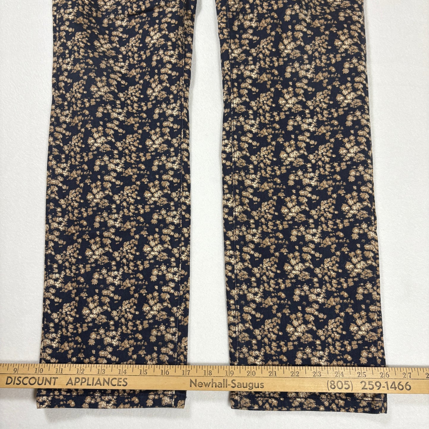 Levi’s Women’s 14M W32 L32 Mid Rise Skinny Jeans Blue Floral Print Stretch Denim