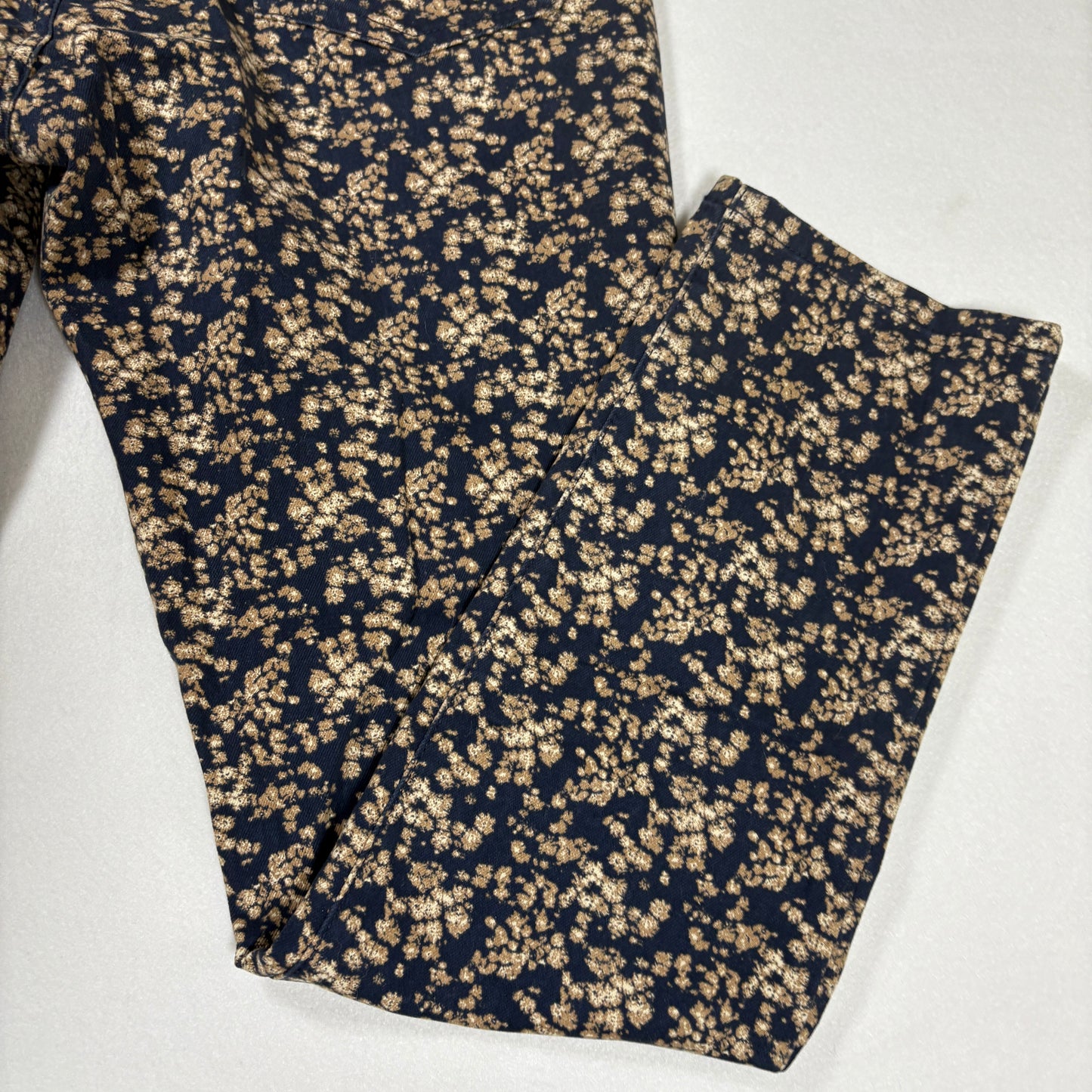 Levi’s Women’s 14M W32 L32 Mid Rise Skinny Jeans Blue Floral Print Stretch Denim