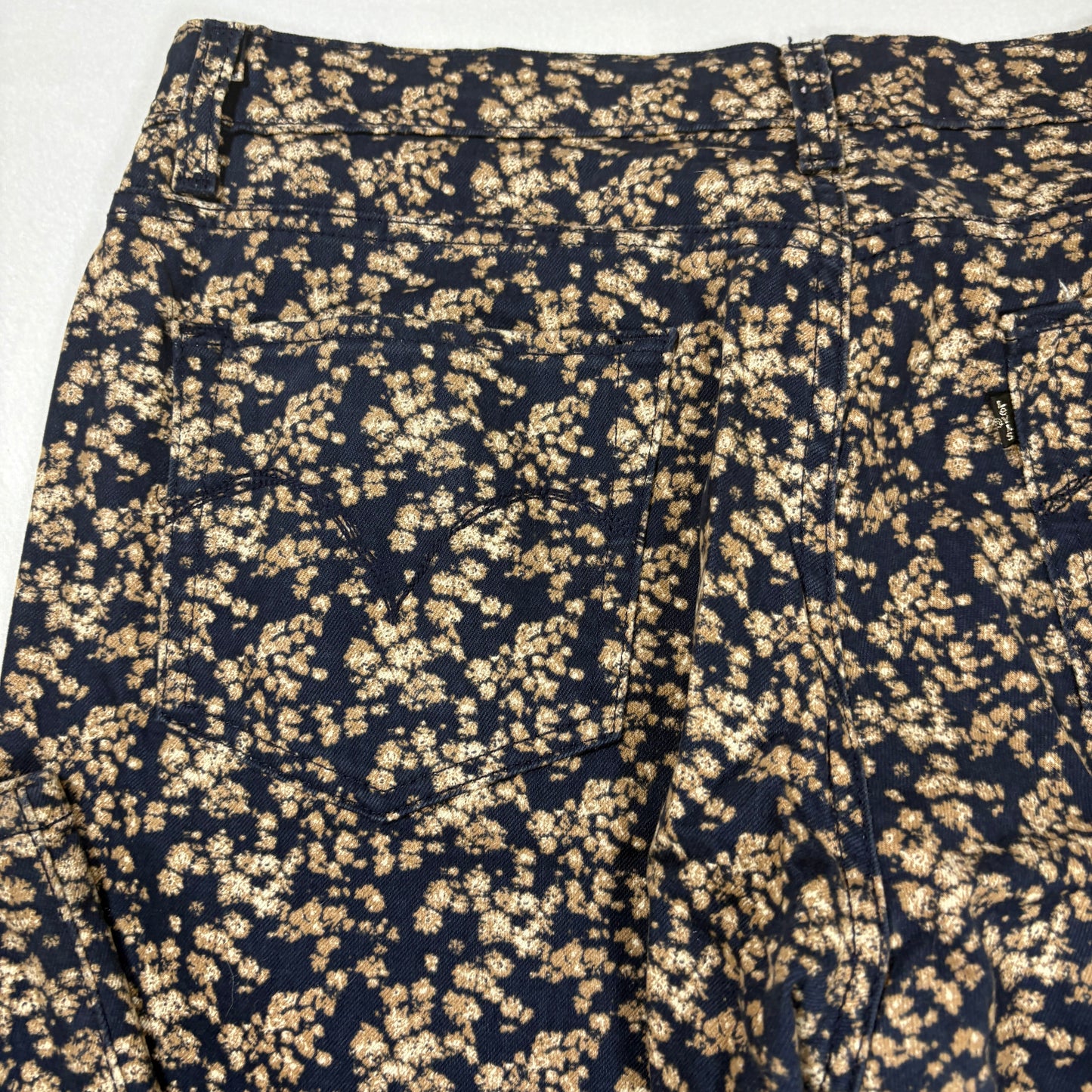 Levi’s Women’s 14M W32 L32 Mid Rise Skinny Jeans Blue Floral Print Stretch Denim