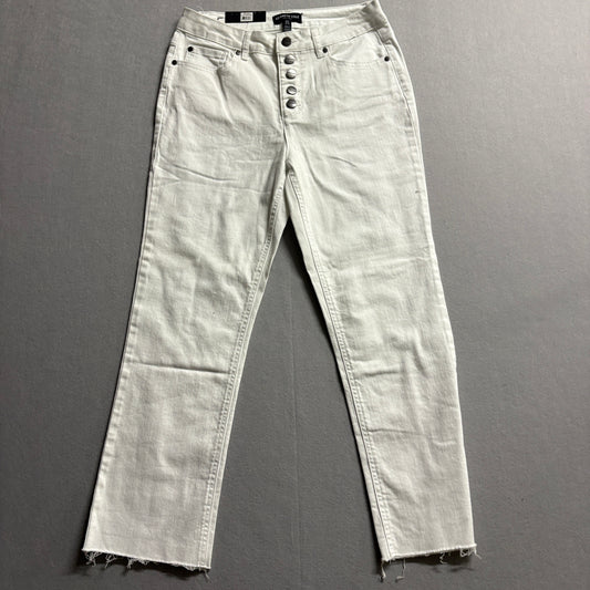 NWT Kenneth Cole White Jeans Women Size 6 28 High Rise Straight Stretch 29x25