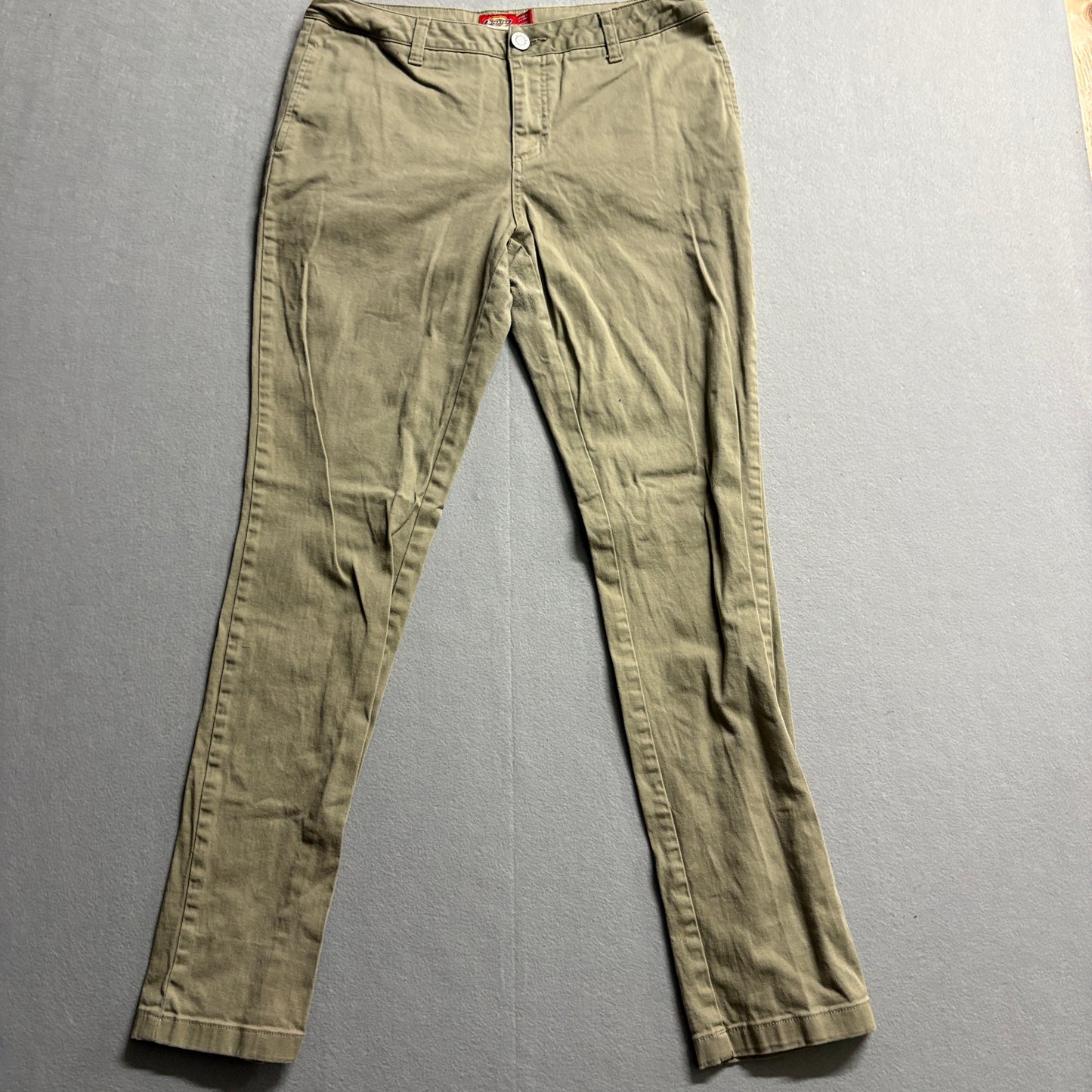 Dickies Skinny Chino Pants Womens Size 11 Fits Like 31x30 Khaki Stretch