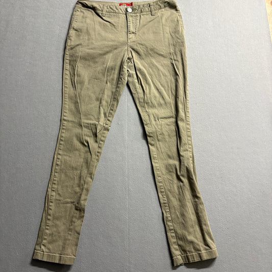Dickies Skinny Chino Pants Womens Size 11 Fits Like 31x30 Khaki Stretch