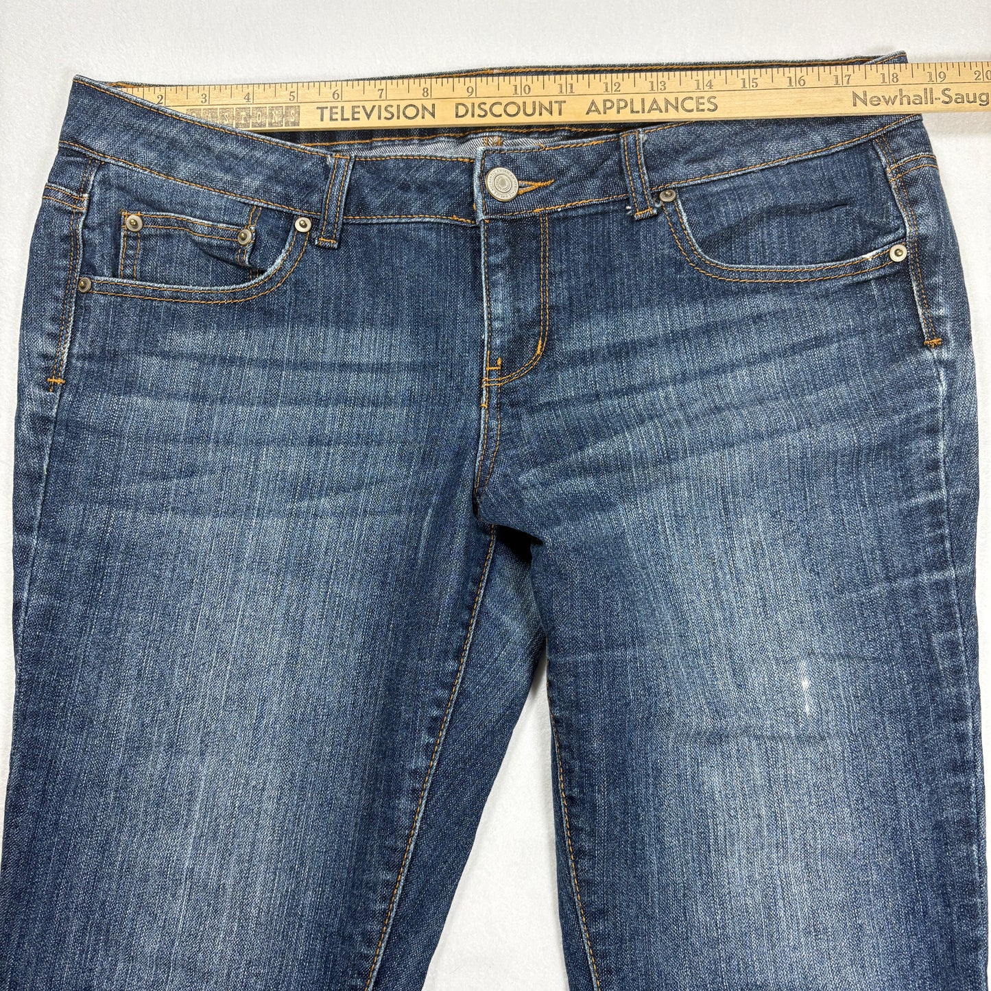 SO Women’s Jeans Size 15 Bootcut Mid-Rise Blue Denim Faded Wash Casual