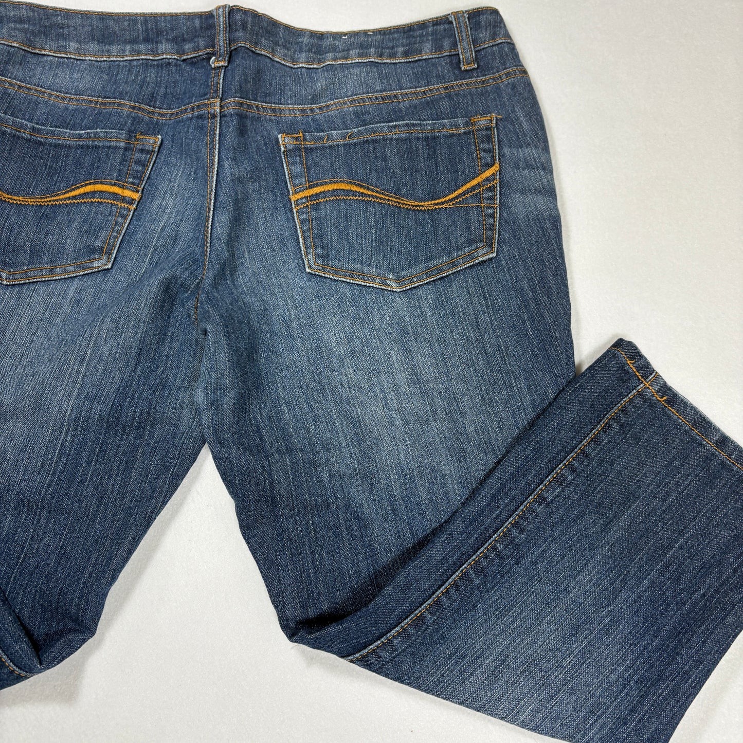 SO Women’s Jeans Size 15 Bootcut Mid-Rise Blue Denim Faded Wash Casual