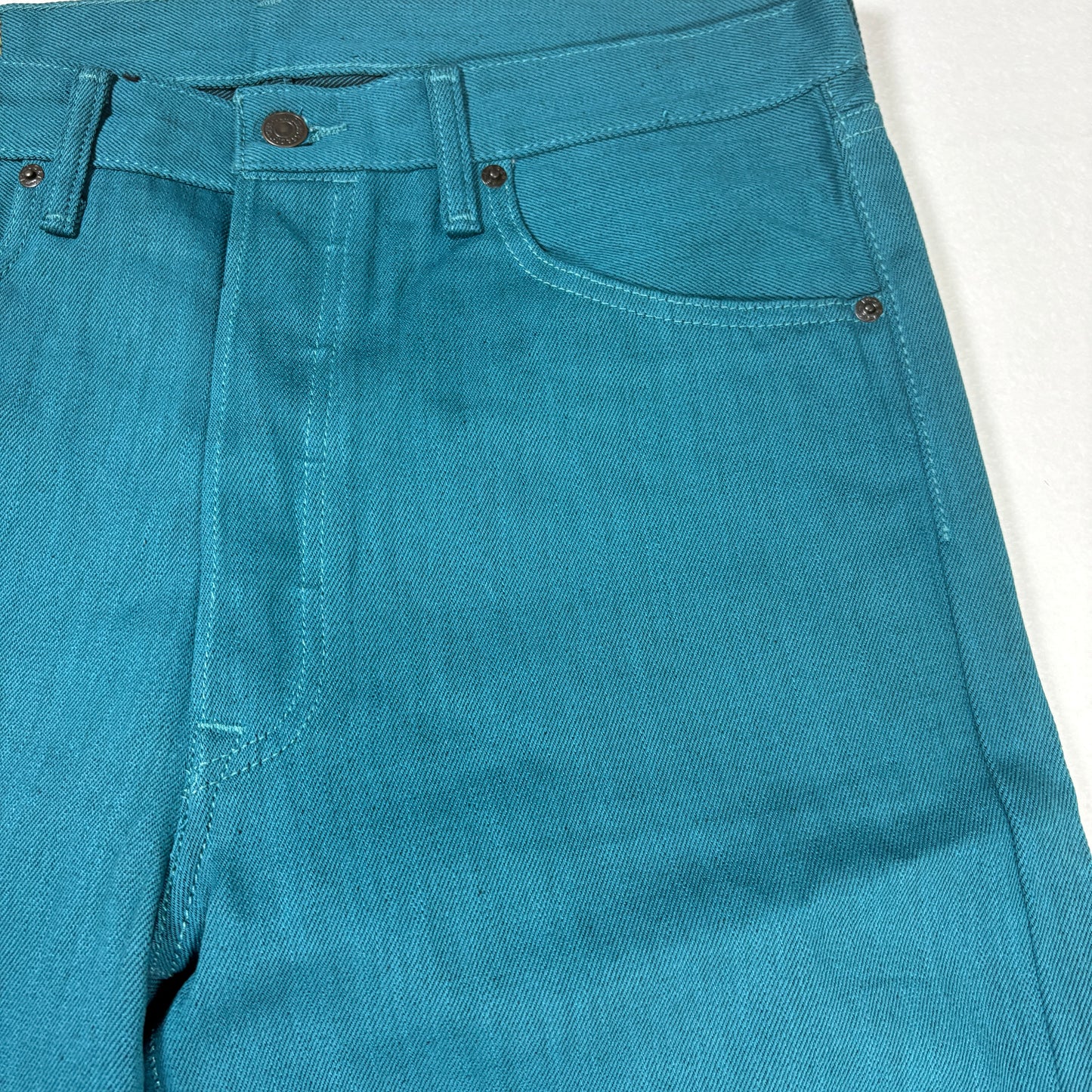Levi’s 501 XX Men’s Jeans W34 L32 Teal Blue Straight Leg Button Fly Denim