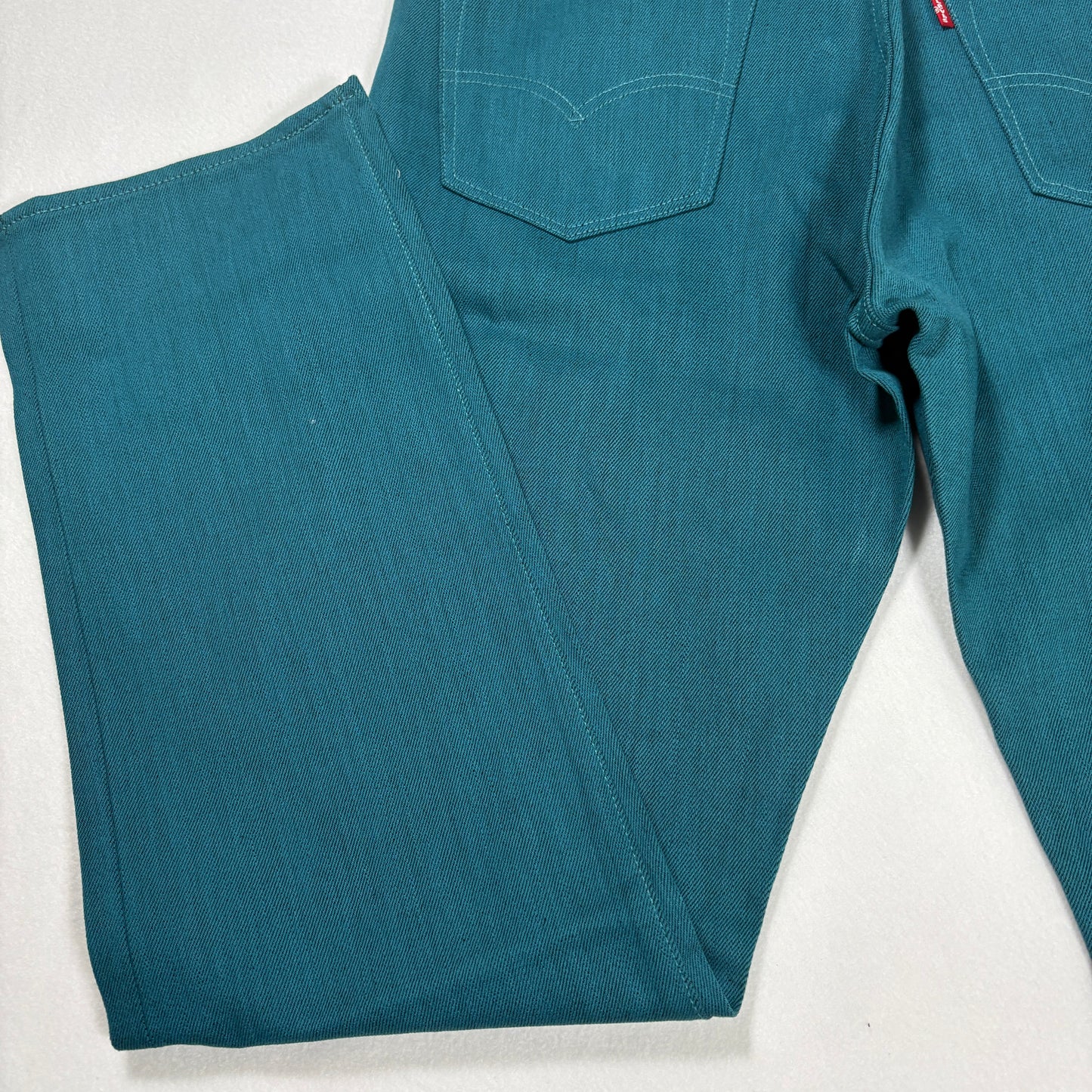 Levi’s 501 XX Men’s Jeans W34 L32 Teal Blue Straight Leg Button Fly Denim