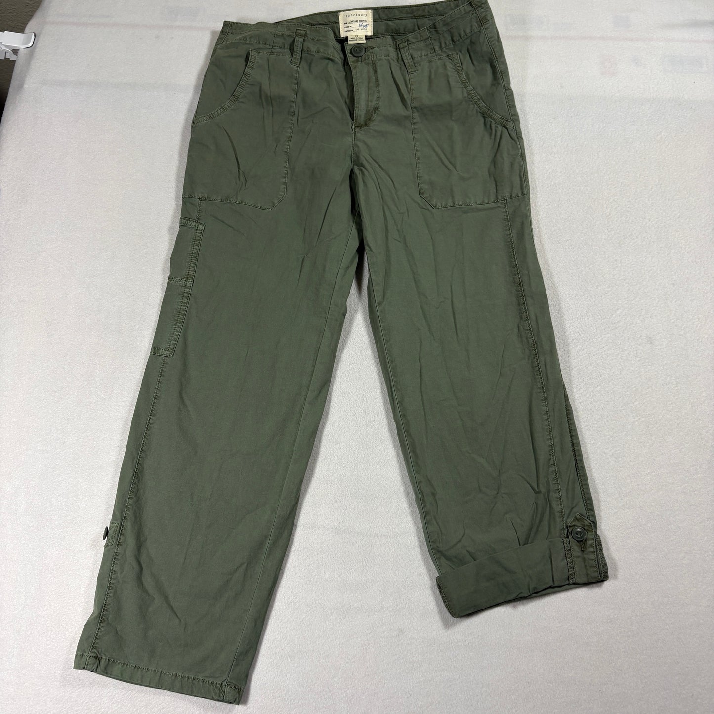 Sanctuary Surplus Cargo Pants Womens 27 Olive Green Utility Retro Streetwear