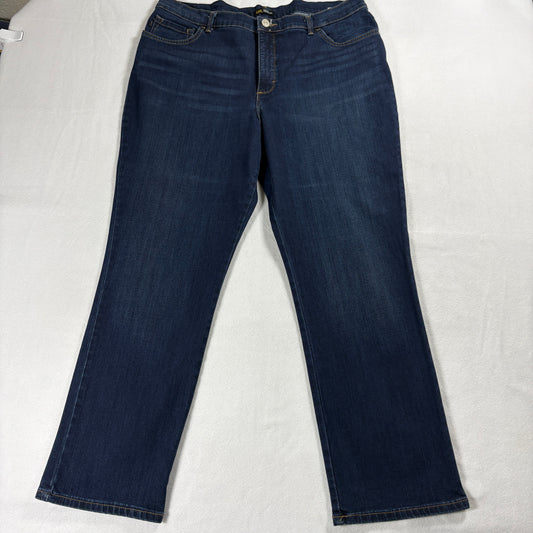 Lee Jeans Womens Size 18 Short Straight Leg Dark Wash Denim Classic Fit Retro Y2K