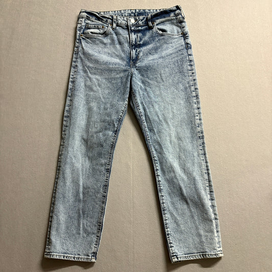 H&M Vintage Slim High Waist Jeans Womens 12 Fits Like 32x25 Acid Wash Y2K