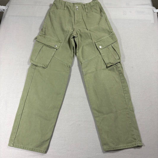Forever 21 Cargo Pants Womens 25 Olive Green Utility Y2K Streetwear Baggy