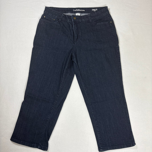Croft & Barrow Women’s Capri Jeans Size 14 Classic Fit Stretch Dark Wash Denim
