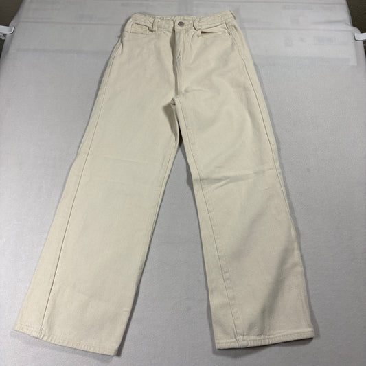 Cream Straight Leg Pants Womens Small Vintage Y2K Minimalist Casual