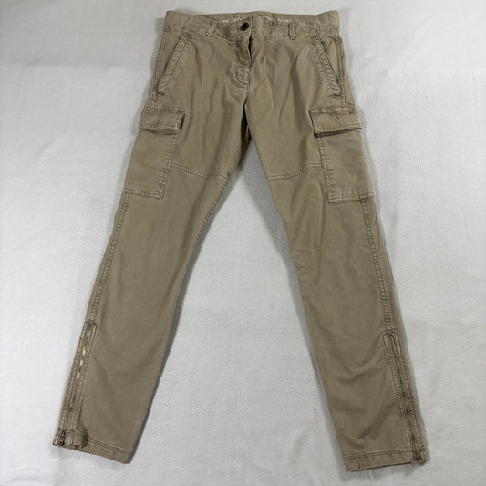 GAP Khakis Cargo Pants Skinny Mini Khaki Utility Zip Ankle 4 Fits Like 31 X 28