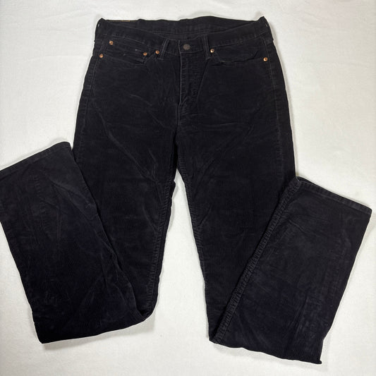 Levi’s 514 Men’s Corduroy Pants Black W34 L36 Straight Leg Casual