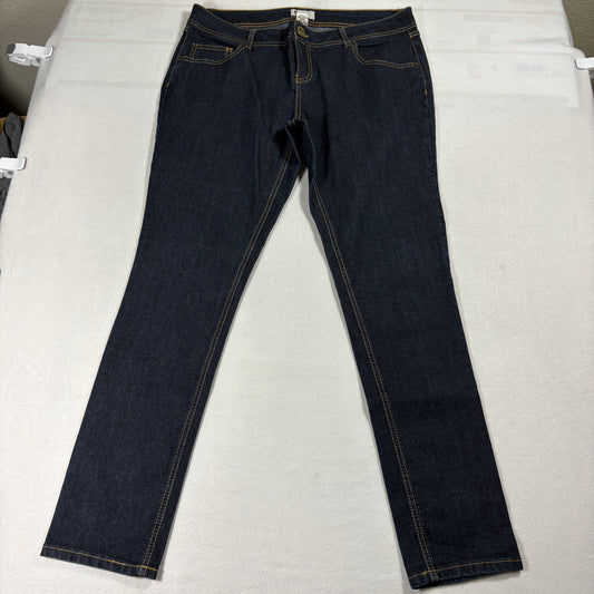 SO Dark Wash Skinny Jeans Womens 15 Stretch Y2K Retro Slim Denim