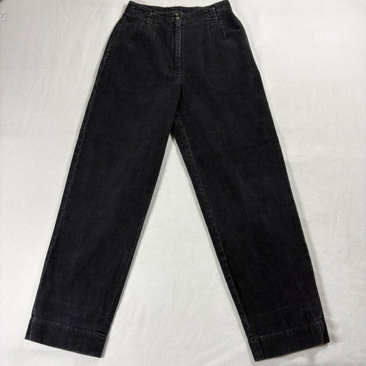 G2000 Corduroy Pants Womens 5 Black Vintage 90s High Rise Straight Leg Fit Baggy