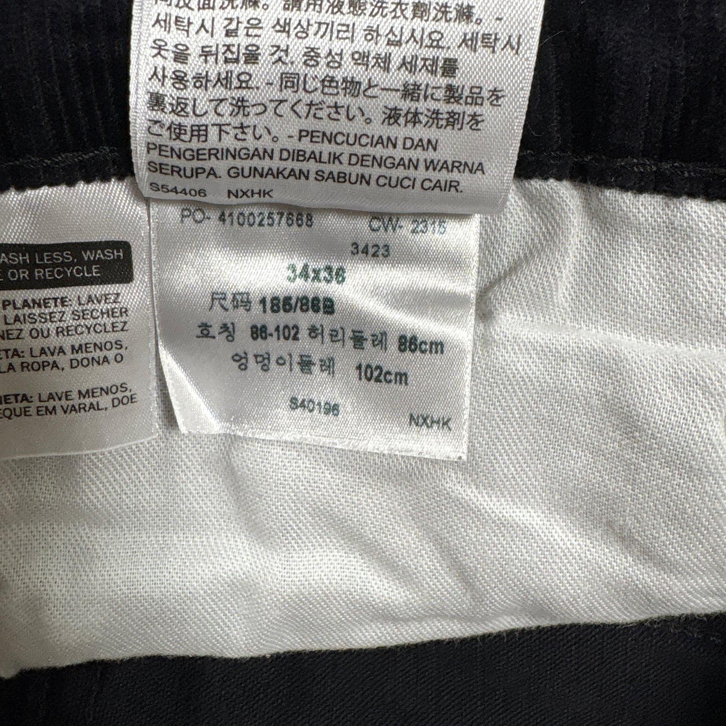 Levi’s 514 Men’s Corduroy Pants Black W34 L36 Straight Leg Casual