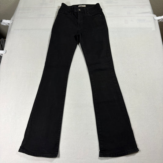 Levi’s 725 High Rise Bootcut Jeans Womens 26 Black Vintage Y2K Flare Denim