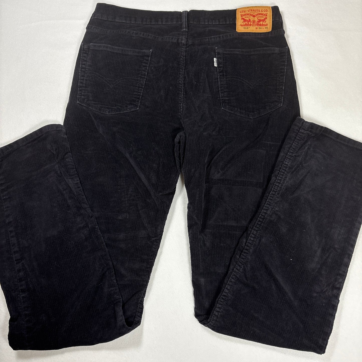 Levi’s 514 Men’s Corduroy Pants Black W34 L36 Straight Leg Casual