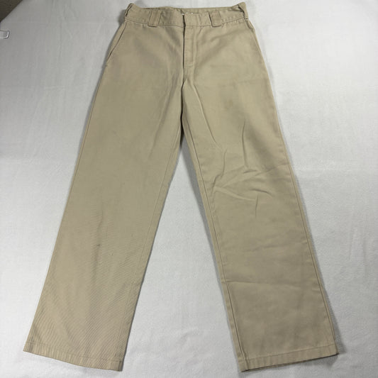 Dickies Work Pants Womens 3/26 Khaki Vintage Straight Leg Crop Roll Hem Y2K Fits