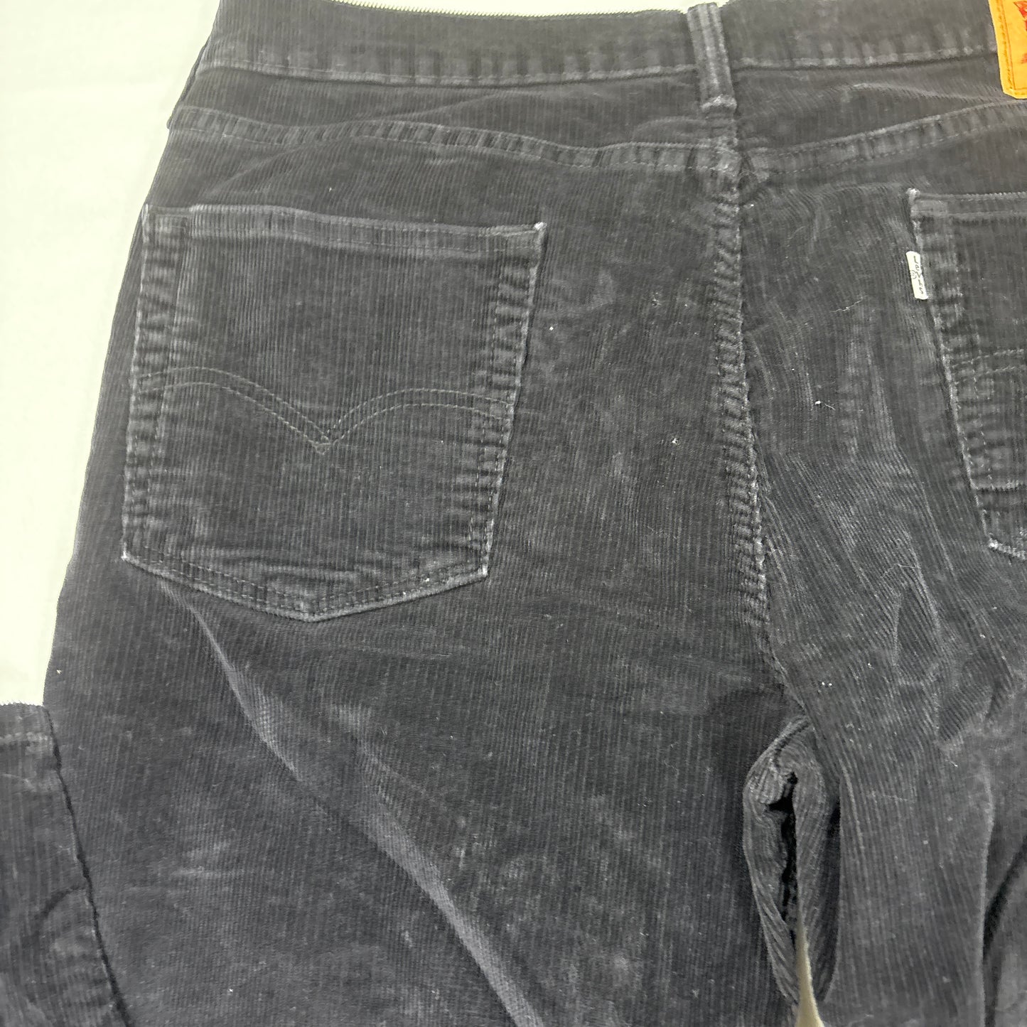 Levi’s 514 Men’s Corduroy Pants Black W34 L36 Straight Leg Casual