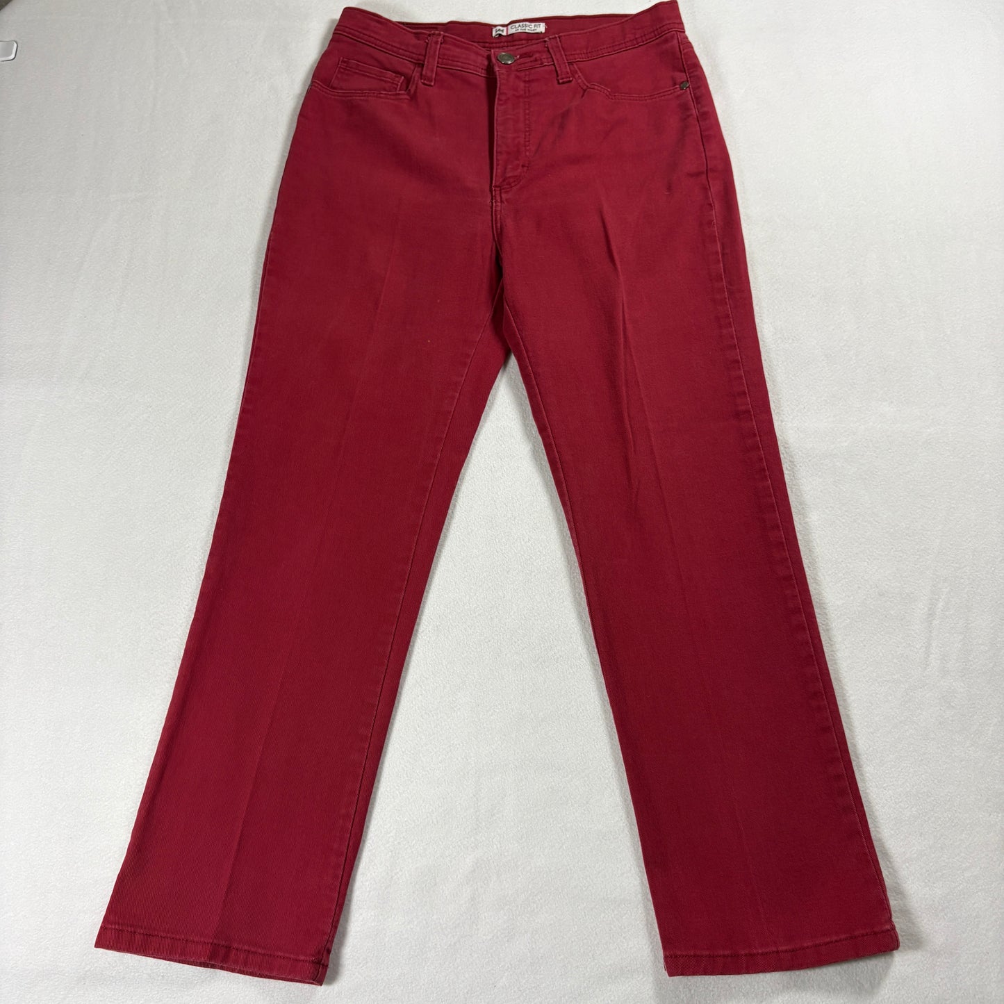 Lee Classic Fit Pants Womens 10 Petite Red Vintage Straight Leg Stretch Y2K Retro