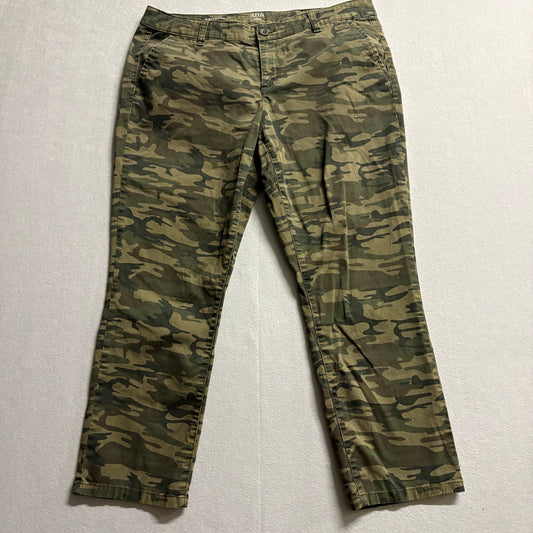 A.N.A Girlfriend Chino Camo Pants Womens Size 12 Fits Like 34x25 Army Cargo