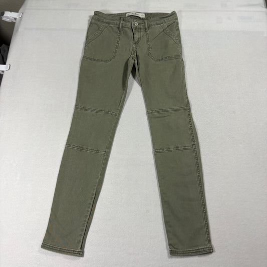 Hollister Utility Skinny Pants Womens 25 Olive Green Y2K Cargo Style Stretch