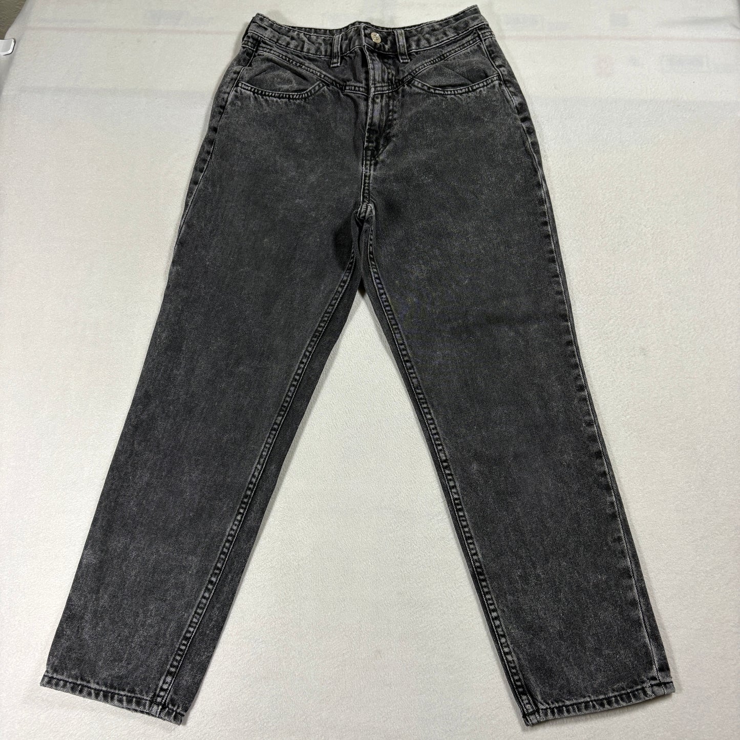 H&M Divided Black Mom Jeans Womens 4 High Waist Vintage Y2K Grunge Denim