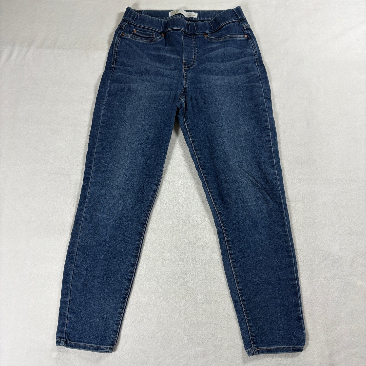 Pull On Skinny Jeans High Rise Stretch Levi Strauss Tag 28 Fits Like 27X26 Blue