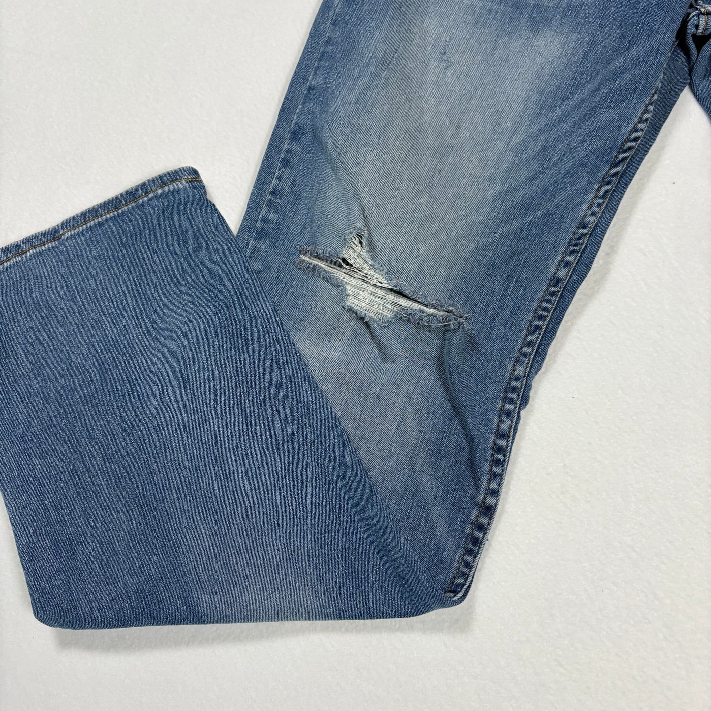 Arizona Jeans Mens 30x30 Blue Distressed Slim Straight Flex Denim Stretch Casual