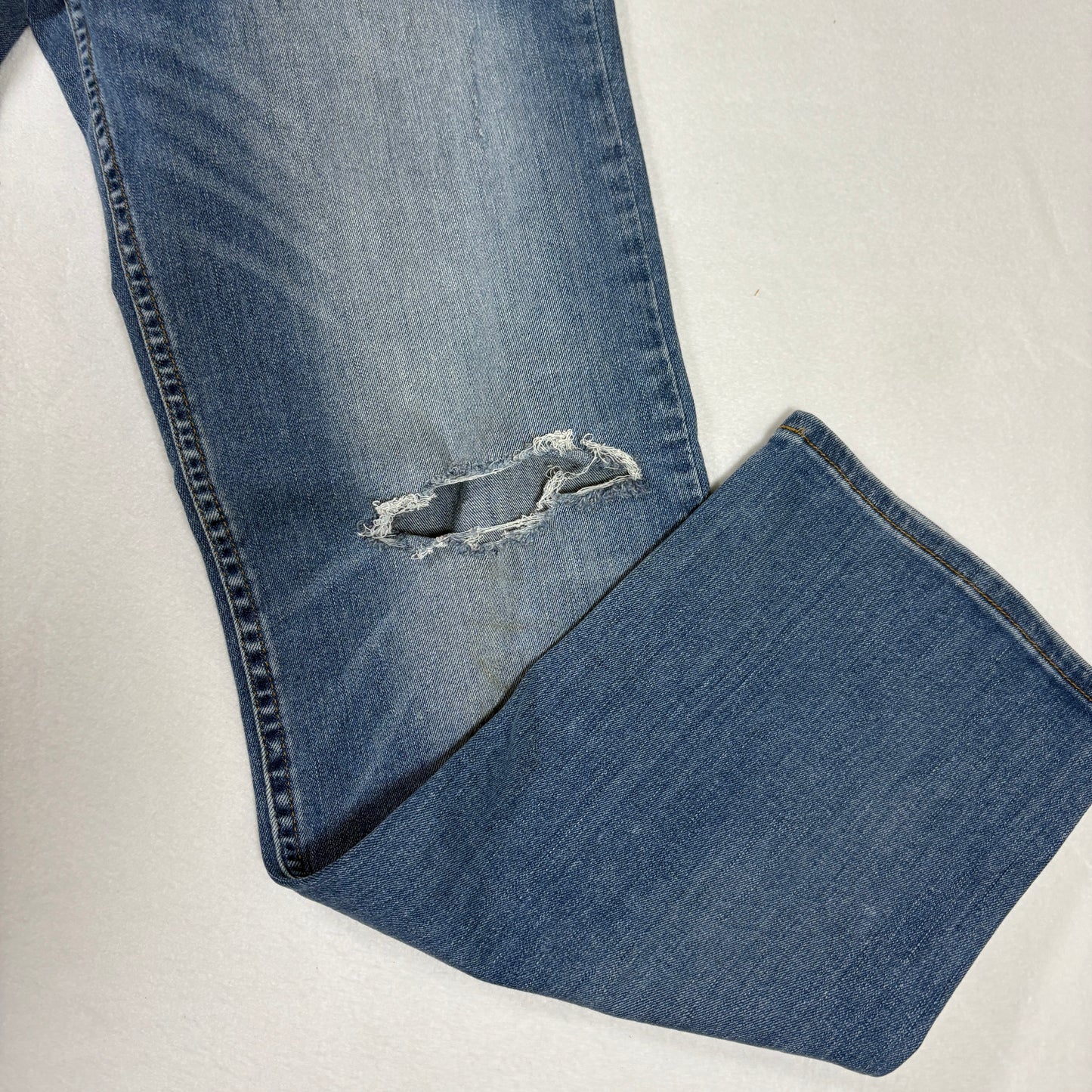 Arizona Jeans Mens 30x30 Blue Distressed Slim Straight Flex Denim Stretch Casual